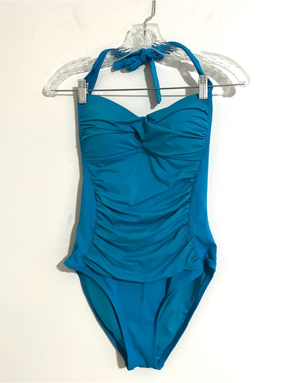 Liz Claiborne Sweetheart Halter Ruched One Piece Swimsuit